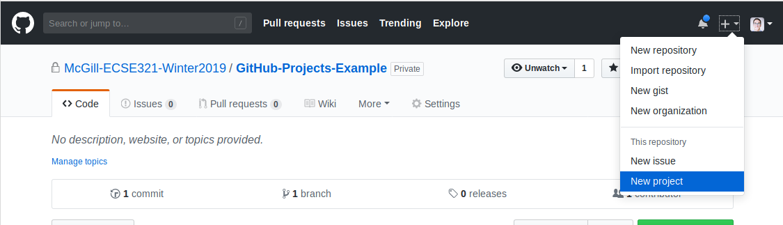 Create GitHub Project